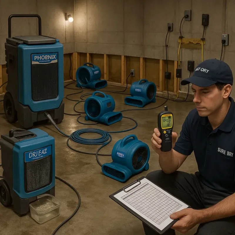 Structural Drying and Dehumidification process in Laguna Hills, CA